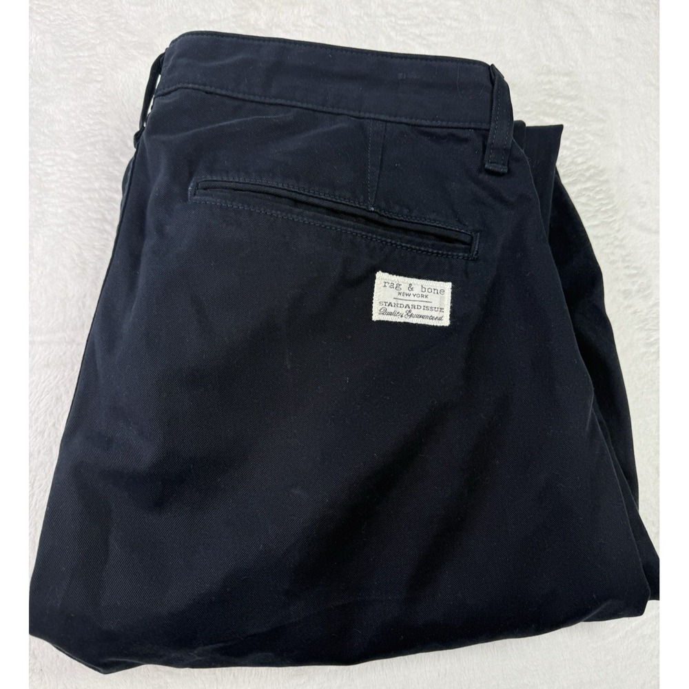 Rag Bone Standard Issue Pants 34x34 Blue Navy Chino 100% Cotton